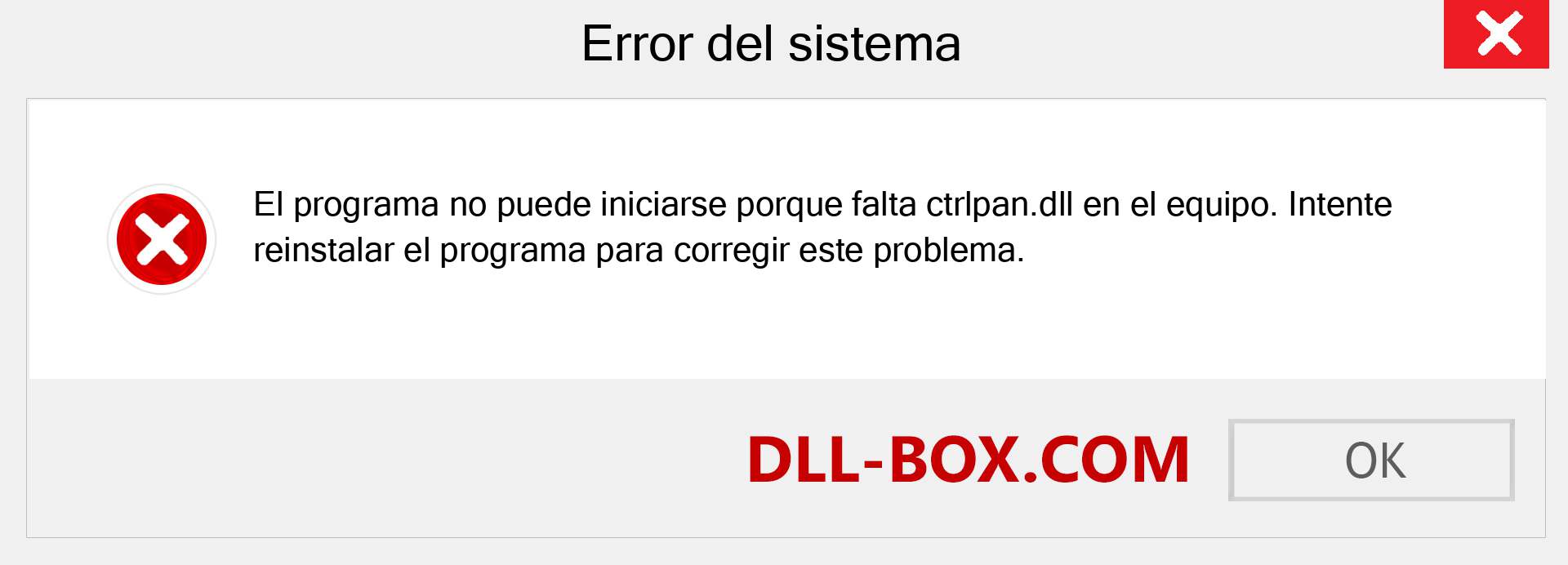 ¿Falta el archivo ctrlpan.dll ?. Descargar para Windows 7, 8, 10 - Corregir ctrlpan dll Missing Error en Windows, fotos, imágenes