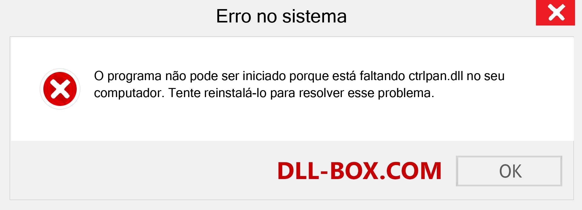 Arquivo ctrlpan.dll ausente ?. Download para Windows 7, 8, 10 - Correção de erro ausente ctrlpan dll no Windows, fotos, imagens